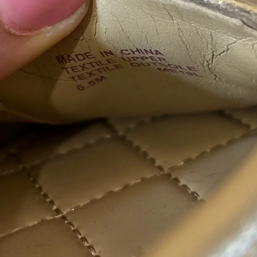 MICHAEL Michael Kors gold quilted MK Logo Ballet Flats minimalist